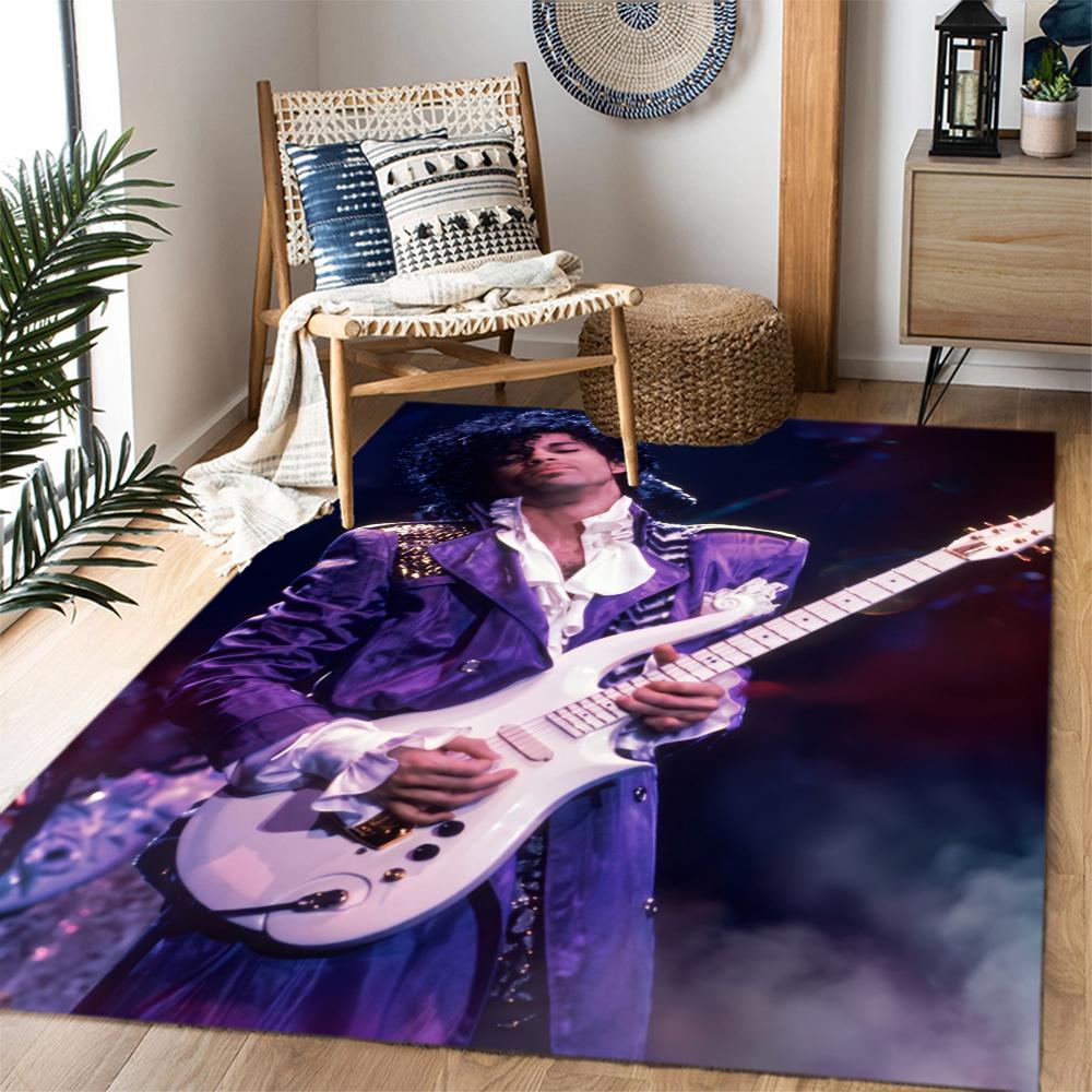 Prince Purple Guitar Performance Carpet Suitable For Outdoor Playrooms Dormitory Study Room Antislip Rug Office Home Decor Wedding Party Gift