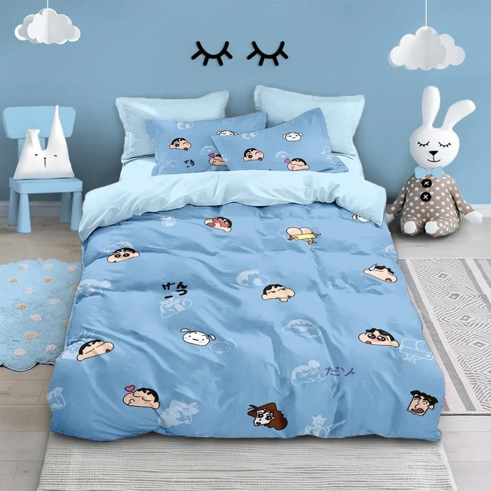 Catoon Cute Crayon ShinChans Duvet Cover Set Bedding Set Bedroom Decoration 2/3piece set Youth Kids Girl Boys Gift