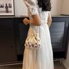 Ethnic Style Embroidery Flower Handbag Chinese Floral Bucket Bag Hanfu Drawstring Bag  Shopping
