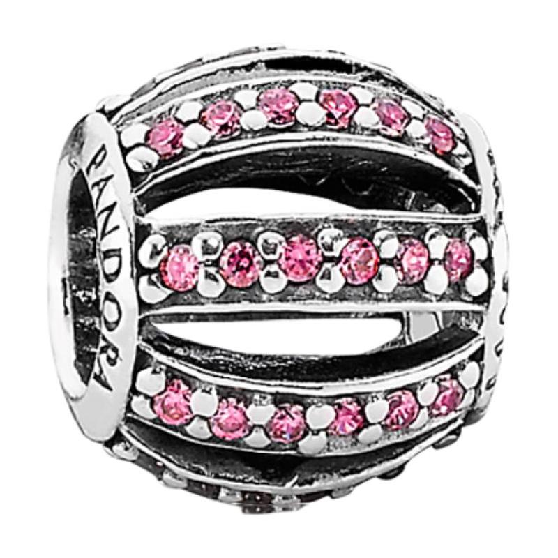 Pandora Original design 925 silver zircon jewelry accessories women s pink 791115CZS серебряный