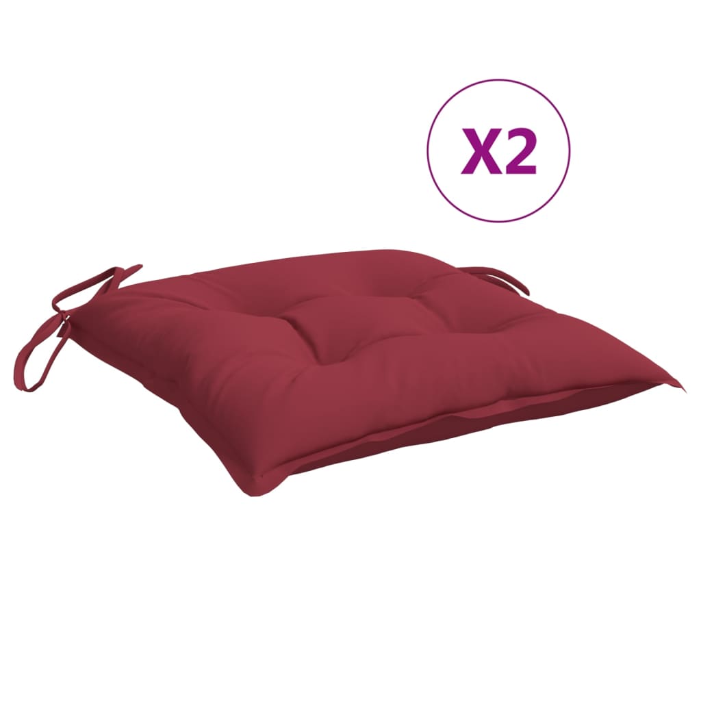 Chair Cushion Set 2 pcs Burgundy 40x40x7 cm Oxford Fabric