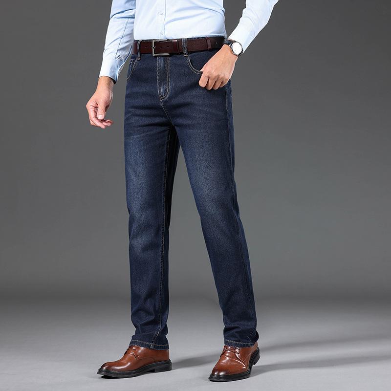 Jeans svasati da uomo Jeans svasati con gamba svasata Designer maschile Jeans classici in denim a vita alta Jeans svasati larghi in denim blu scuro