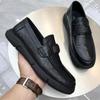Scarpe a mocassino in morbida pelle scarpe casual nere da uomo in pelle