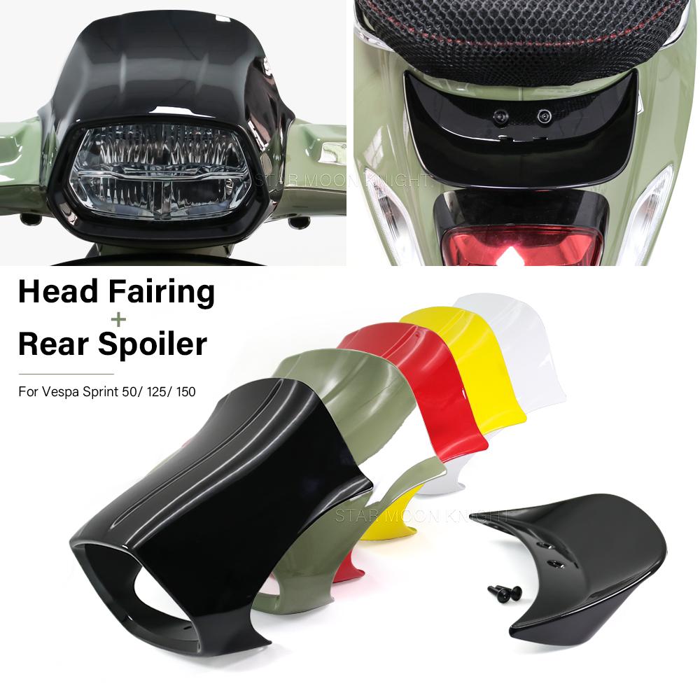 Front Lamp Ring Headlight Visor Cover For Vespa Sprint 50 125 150 Sprint 150 Scooter Head Fairing Rear Spoiler Tail Section Cowl