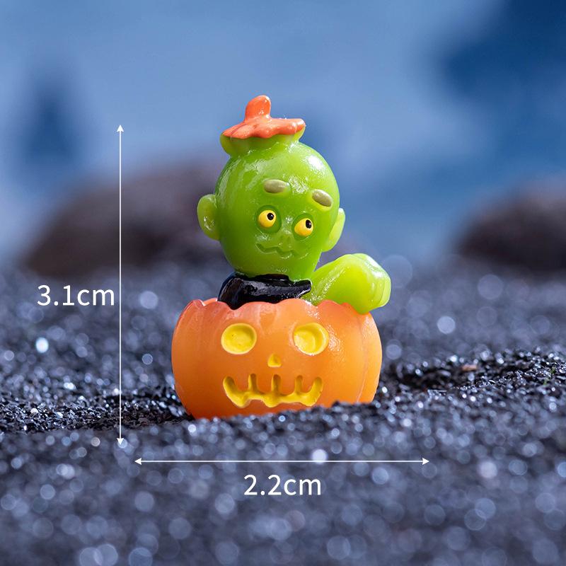 1Pc Wizard Ghost Pumpkin House Figurines Resin Ornaments Halloween Decorations Micro Landscape Ornament Diy Desktop Decor