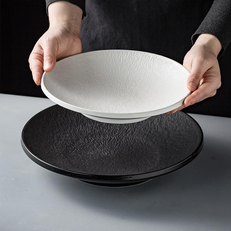 High-End Ins Style Large Plate, Deep Dish, Ceramic Creative Tableware, Western Salad Plate, Hotel Plating