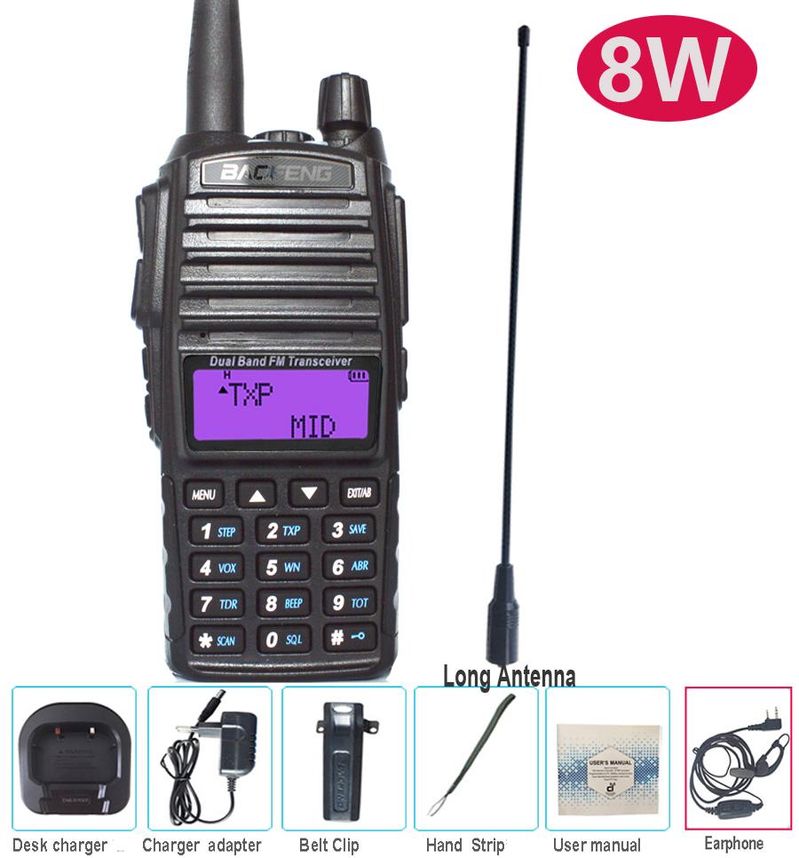 Baofeng UV-82 Dual PTT Walkie Talkie High Power 8W UV82 Dual Band VHF UHF FM Amateur Radio Station 10KM Lange Ham CB Radio