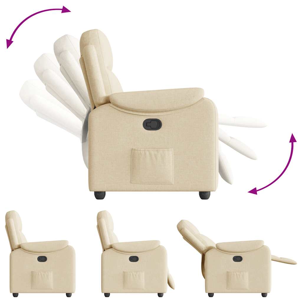 Cream Fabric Relaxation Armchair
