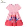 2025 Summer Girls' Short Sleeve Knit Dresses - Cute and Stylish Round Neck Children's Clothing
