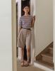 G Mar Two Tuck Bermuda Pants Light Gray