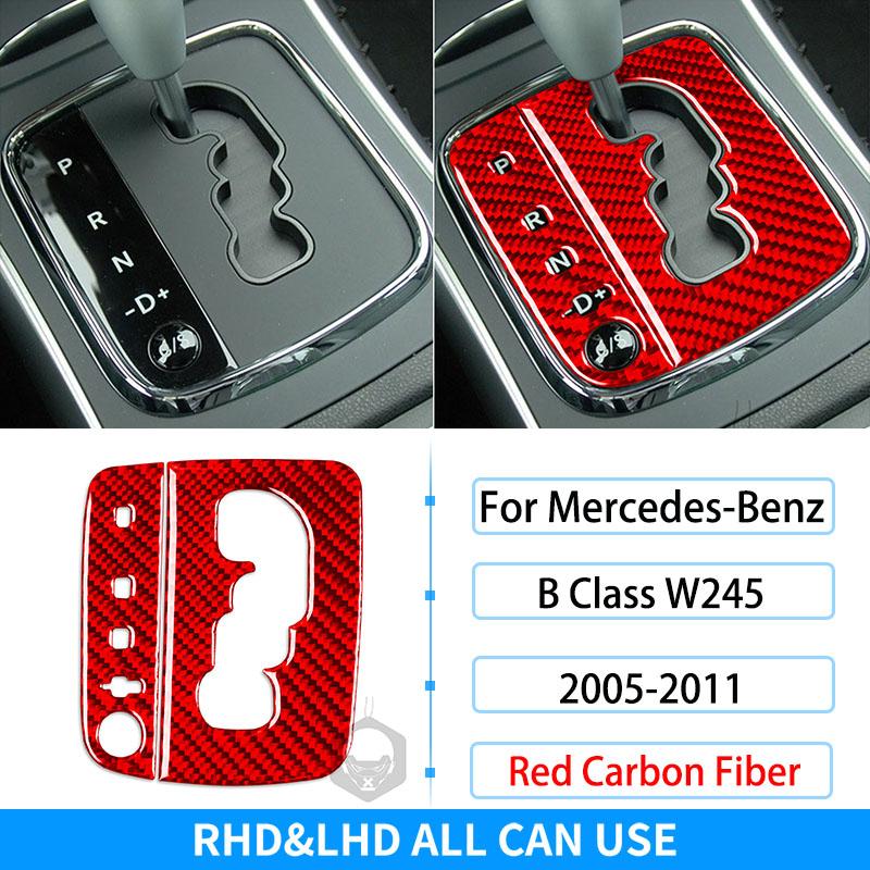 For Mercedes Benz B W245 2005-2011 Real Carbon Fiber 2Pcs Gear Stickers Shift Panel Auto Interior Cover Decoration
