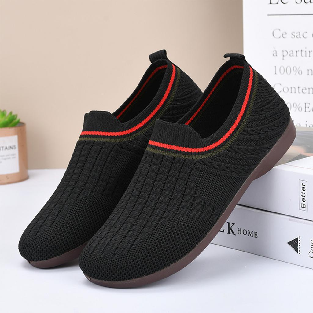 Women's Lightweight Slip-On Breathable Mesh Flats Casual Shoes Flexible Sole Comfortable Walking Footwear for Daily Use