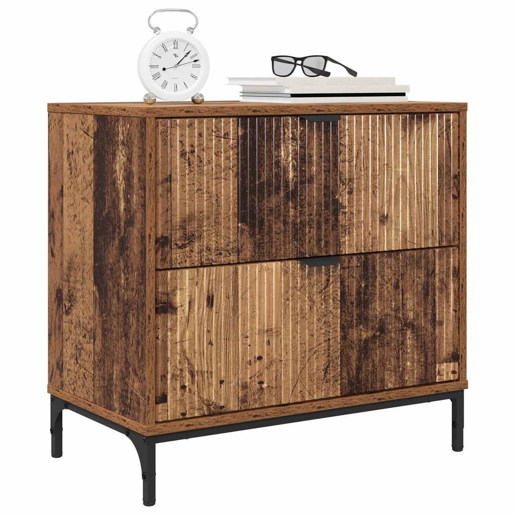 Nightstand Reclaimed Wood 63.5 x 36 x 61 cm Engineered Wood