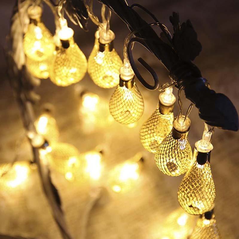 20led Battery Operation Led String Metal Drip String Lights Patio Wedding Party Christmas Light