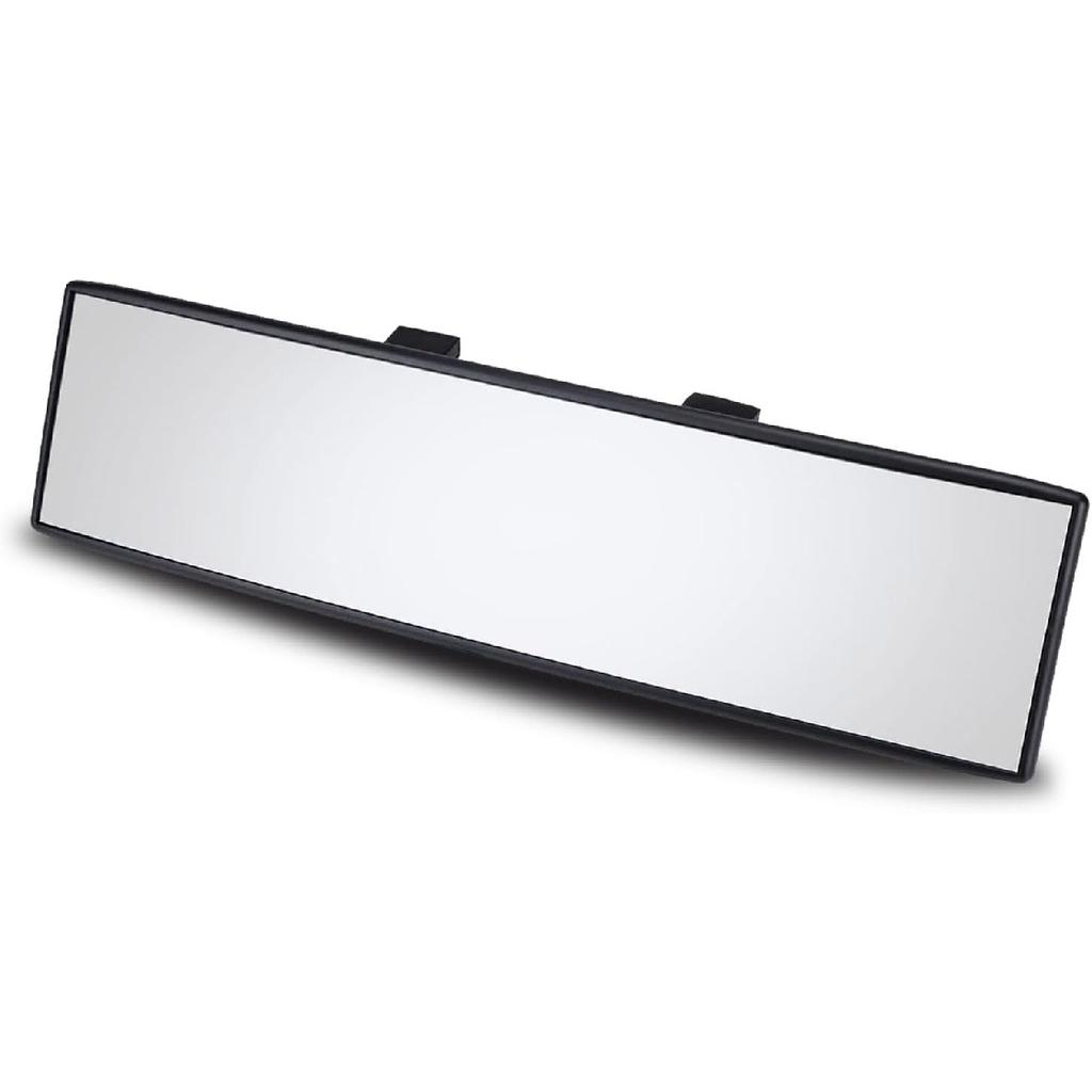 12.1 Inch Interior Clip-On Panoramic Convex Rear View Mirror For Car, Extended Rearview Accessory (White)