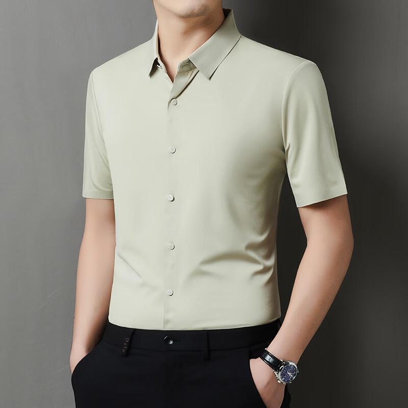 ROMON Men s Casual Jacquard Short-Sleeve Shirt 50