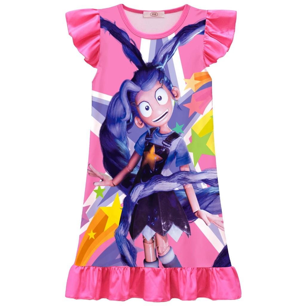 82621 Kids Girls Bobi Time Lily Printed Ruffle Casual Dress