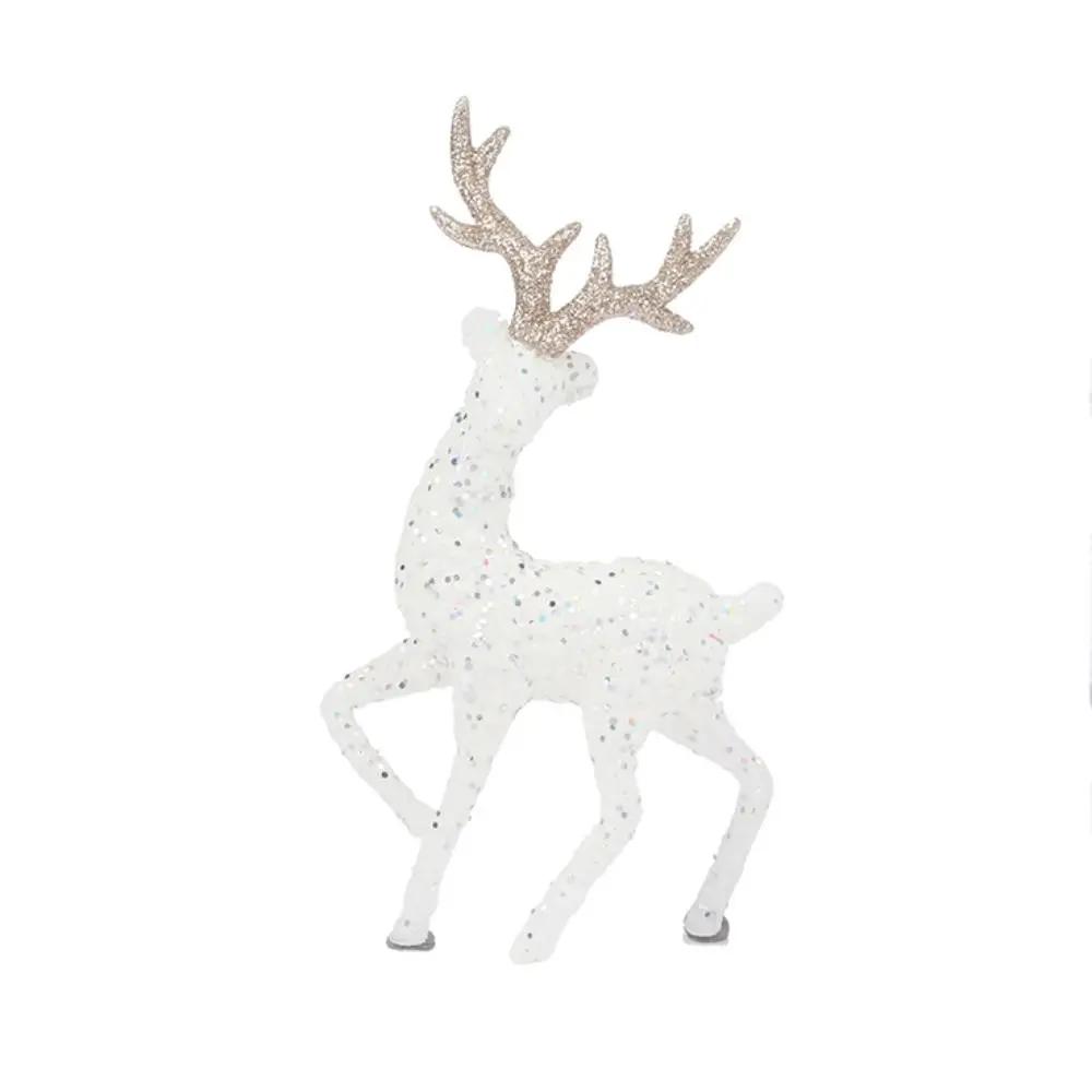 Craft Handmade Desktop Model New Year Xmas Reindeer Ornament Miniature Figurine Simulation Deer Christmas Decoration