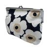 [Marimekko] Pouch Gagamuku Women's Coin Purse Cosmetic Bag Unikko Mini Puolikas Kukkaro (Midnight Blue x Cream) Approximately 6 x 8 x 0.4