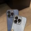 Side sticker denim pattern is suitable for iPhone17pro mobile phone case Apple 16pro solid color 15pro with lens film 14p.