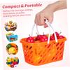 OUNONA 2-Pack Kids Shopping Baskets, Toy Storage Baskets, ABS Material, with Handles, Grocery Baskets, Storage Boxes for Bathrooms and Kids' Rooms,