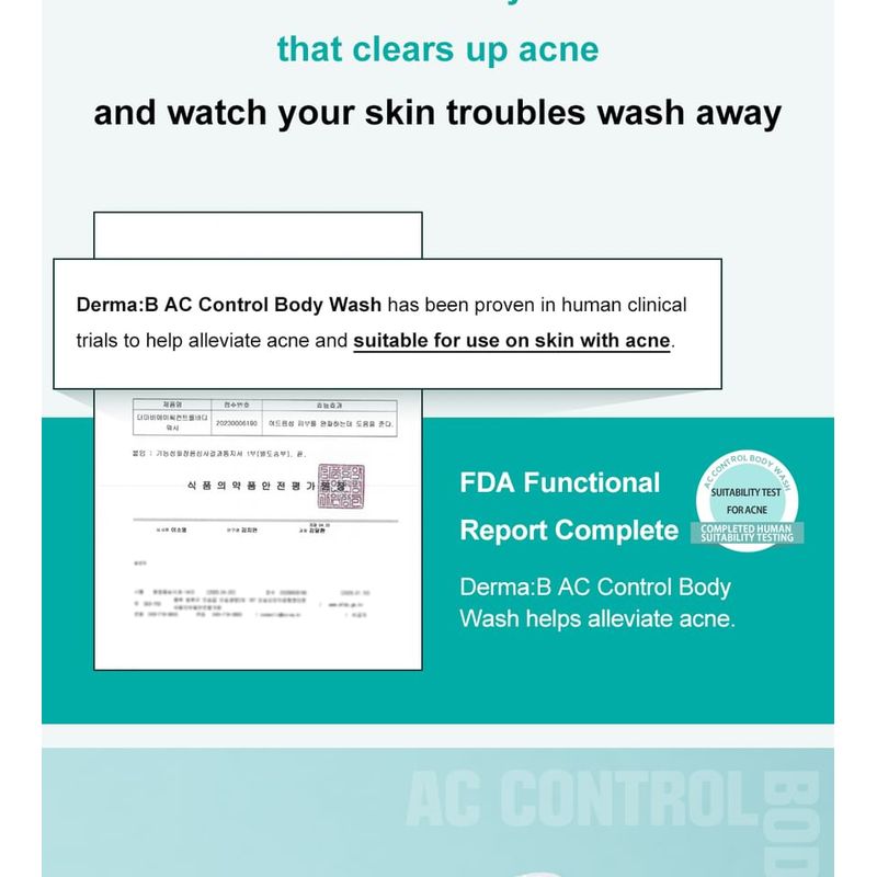 Derma: B - AC Control Body Wash