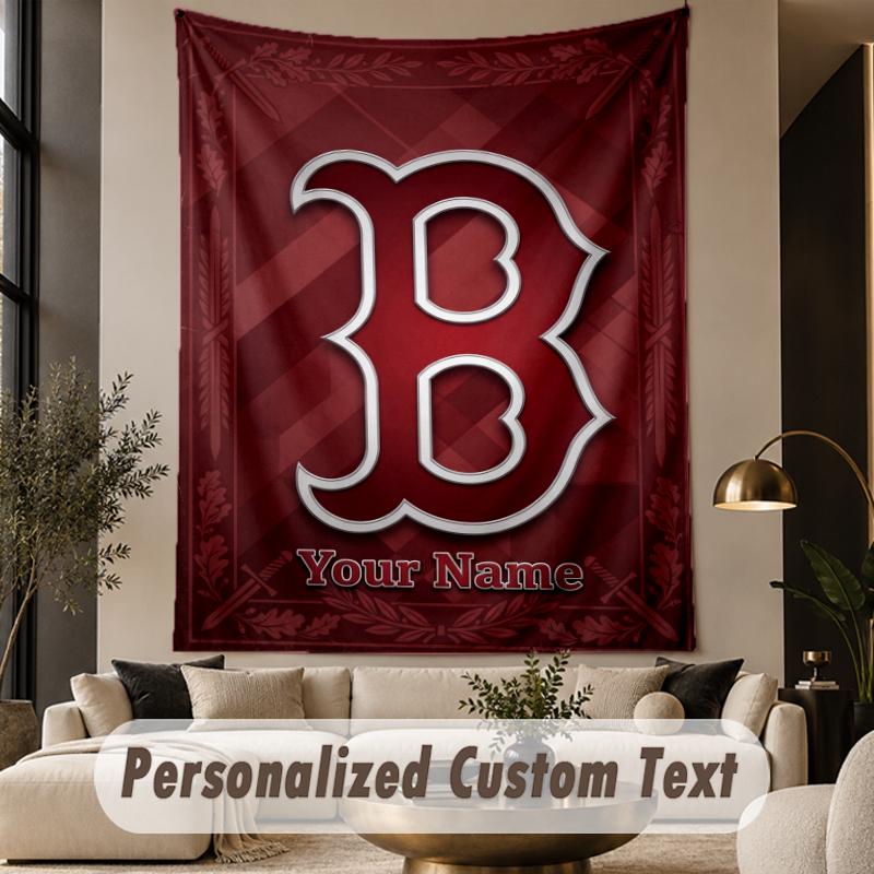 Custom Text Tapestry Boston Red Sox Print Wall Tapestry Indoor Living Room Wall Decor