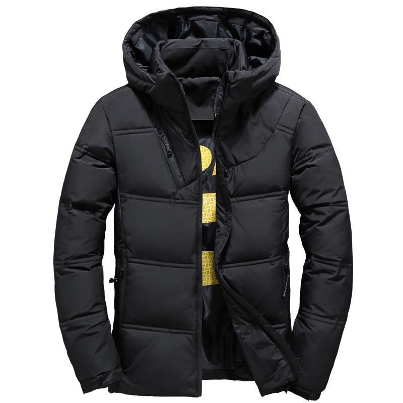 

Men s Winter Hooded Cotton Jacket - Short, Thickened, and Warm Casual Outerwear 2XL чёрный