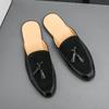 Fashion Summer Half Slippers Suede Shallow Mouth Loafers Flat Bottom Comfortable Soft Sole Men Casual Designer Shoes Half Slippers Men