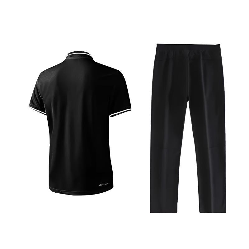 Li Ning Logo Print Simple Fashion Quick-Dry Comfortable Versatile Polo Shirt Short Sleeve Casual Sports Set Unisex sports set YPLV047-3+YKLU881-1