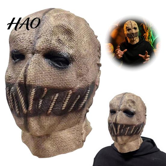 Creepy Realistic Masque Halloween Scarecrow Masque, Adults Scary Full Head Honor for Latex Cosplay Party Props Costume, Haunted House Photogenic