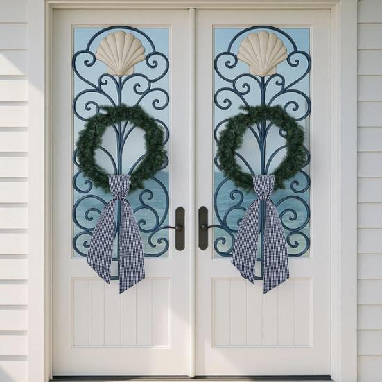 2Pcs Fall Thanksgiving Plaid Print Wreath Belt Farmhouse Ribbon DIY Craft Monogram Outdoor Indoor Autumn Decor