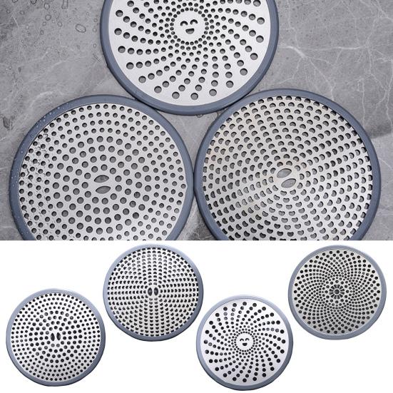 Stainless Steel Floor Drain Filter Hair Catcher with Silicone Ring Rust-Resistant Bathroom Sink Strainer Shower