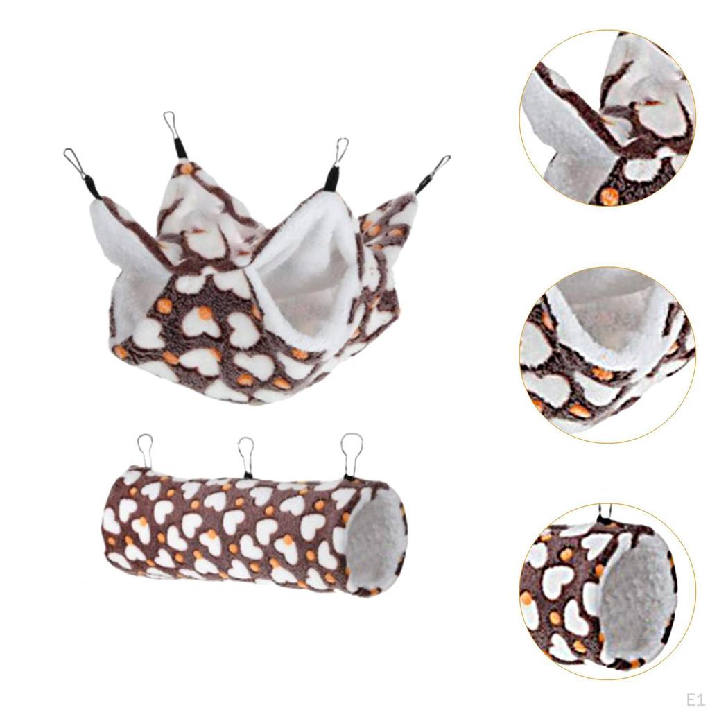2 Pack Hammock Bed for Ferrets And Rats, Set Small Pet Cages, Hanging Tunnel Mat Set,