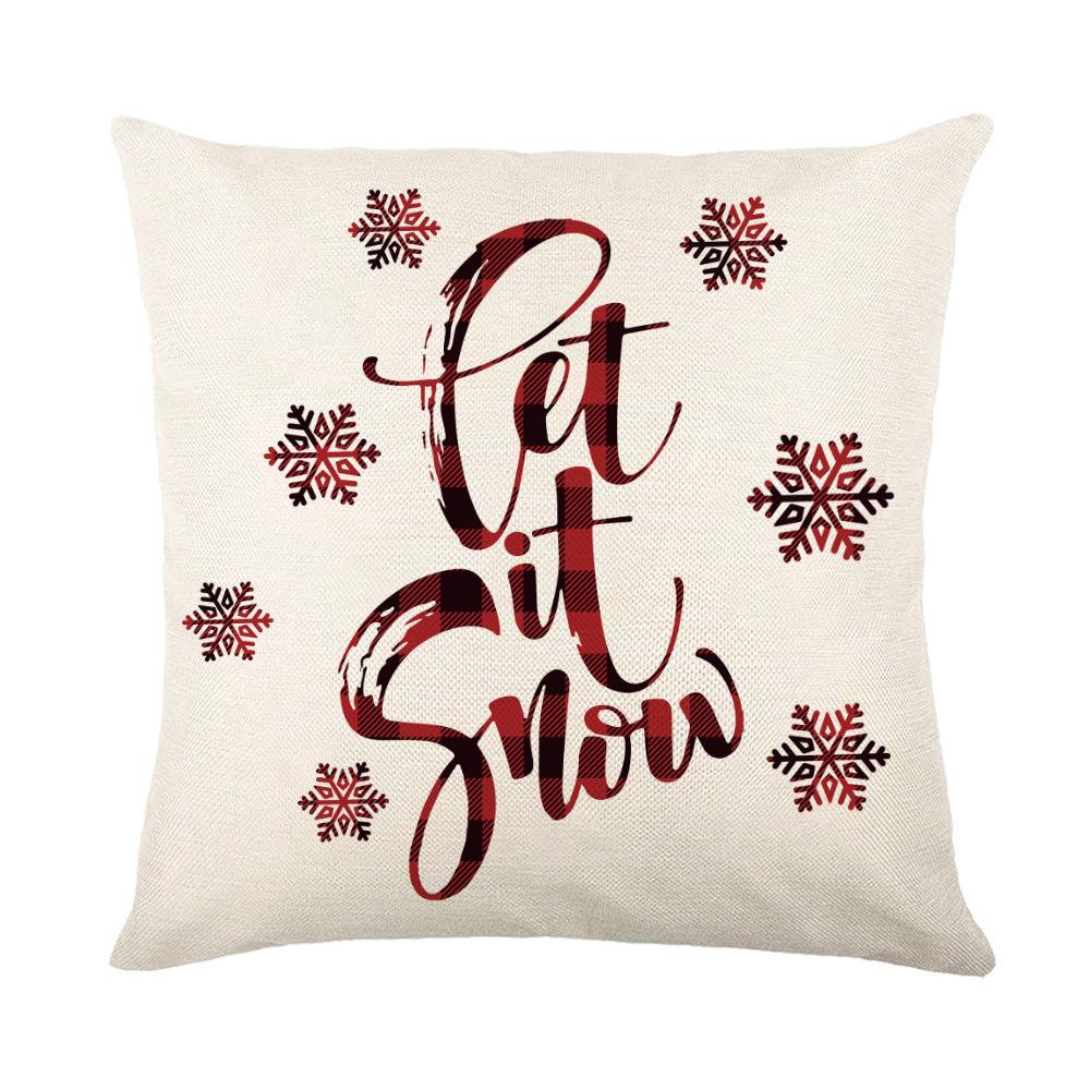 45X45Cm New Christmas Printed Detachable Cushion Pillow Cover Square Bedhead Living Room Sofa Cushion Cover