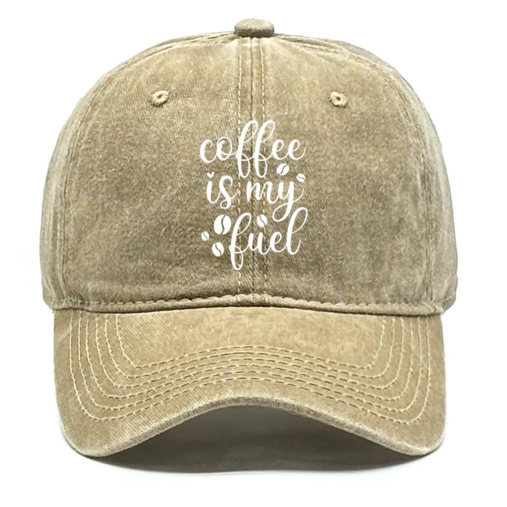 "coffee Is My Fuel“ Print Unisex Sun Hat Woman's Cap Fashion Vintage Snapback Caps Perfect For Women & Men One Size Fits All