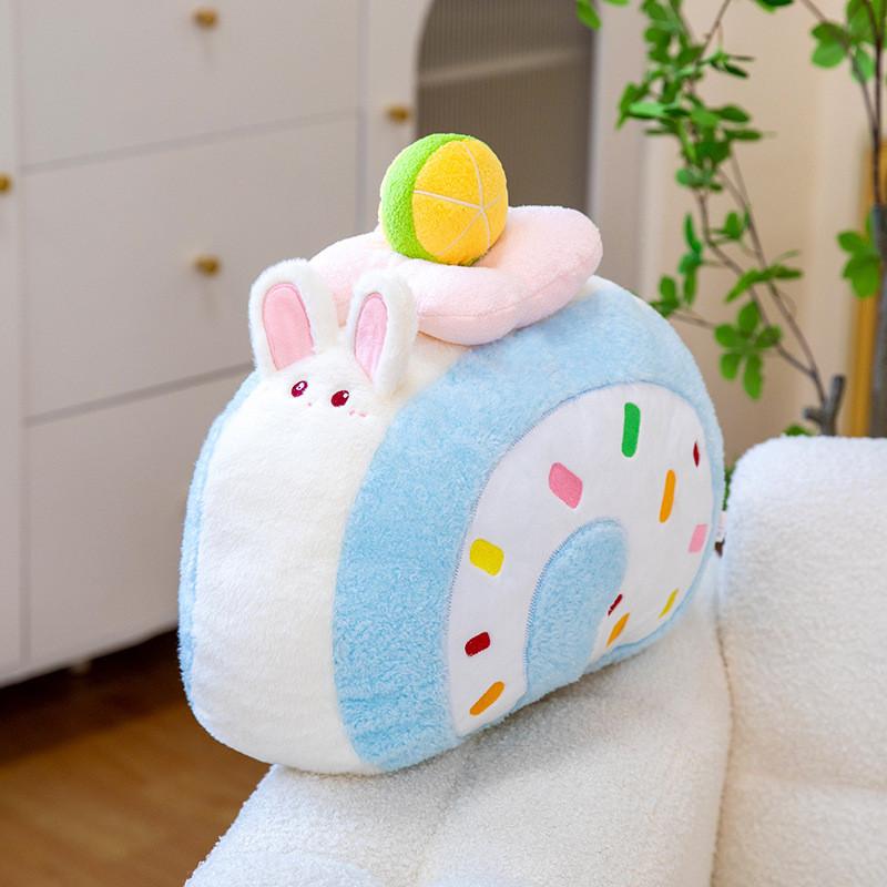Plush Swiss Roll Cake Pillow With Pp Cotton Filling For Couples Christmas Gift