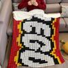Brick Pixel Mosaic Flannel Blanket Warm Soft Halloween Christmas Couch Warm Cozy Decorative Decor Gift For All Season