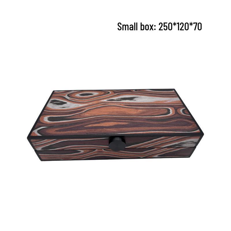 Modern Wooden Grain Ornament Storage Box - Decorative Display and Soft Furnishings for Home Decor.