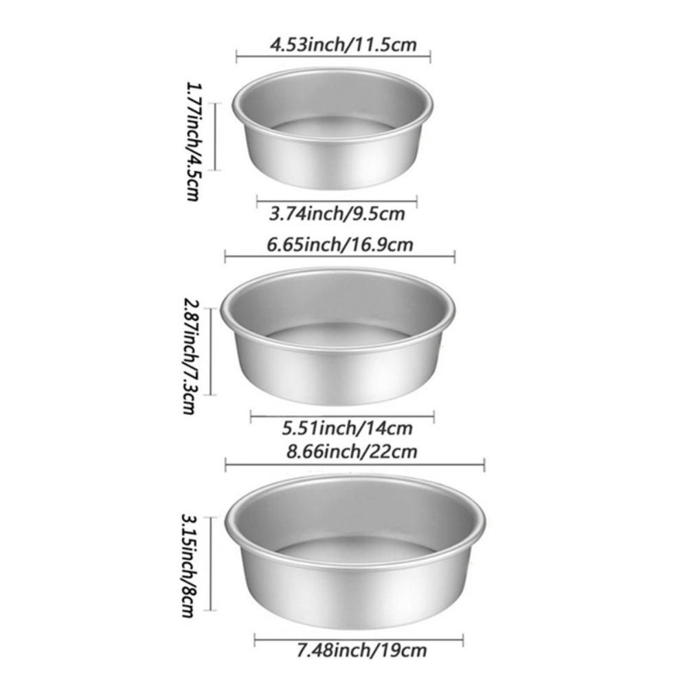 1/3pcs Round Aluminum Cake Molud with Removable Bottom 4/6/8/10inch Hard Anodized Aluminum Cake Mold Non-stick Cake Pan Bakeware