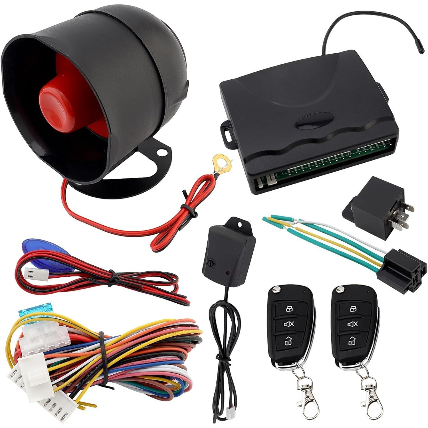 Universal 12V Auto Car Alarm Keyless Entry System with Remote Control Siren Sensor Z