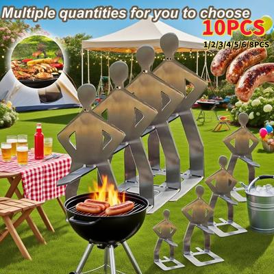 1-10ks Vtipný držák na klobásy na BBQ Přenosný nerezový držák na grilování hot dogů Závěs na batoh Stojan na klobásy pro lidi na pikniky Ca