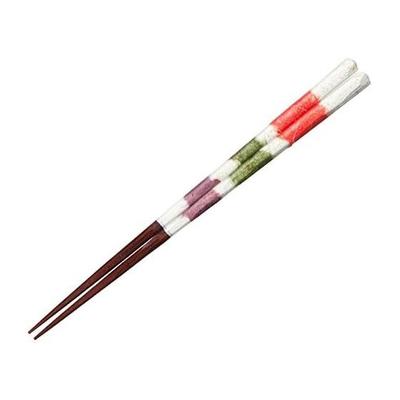 A Pair of Japanese Made Chopsticks, Yushin, 21cm, Natural Wood, Polyester Top, Lacquer Bottom
