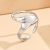 European Artistic Irregular Curve Stainless Steel Adjustable Ring
