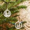 5 Christmas Decorations Wooden Christmas Hollow Christmas Tree Pendant Christmas Atmosphere Decoration Elk Snowman Pendant