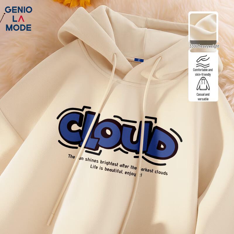 GENIOLAMODE Мужской худи с капюшоном и повседневным принтом L