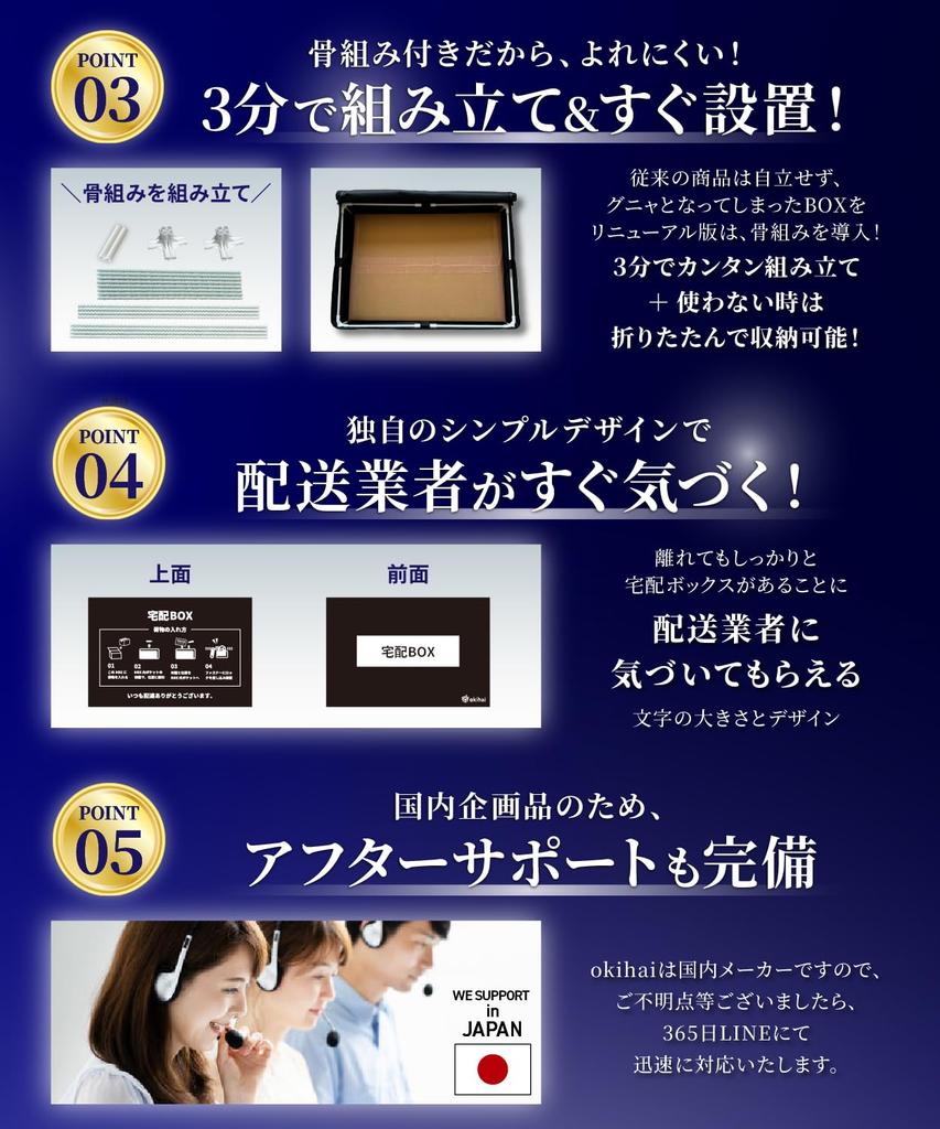 Official Okihai Black 60L Delivery Passed Domestic Waterproof Easy Assembly In 3 Large Suitable for Apartments and and Box, Tests. Minutes, Capacity,