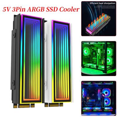 5V 3Pin ARGB AURA Sync NVME M2 2280 Solid State Drive Radiator M.2 SSD Hard Disk Heatsink Cooler Aluminum Heat Sink Cooling Vest