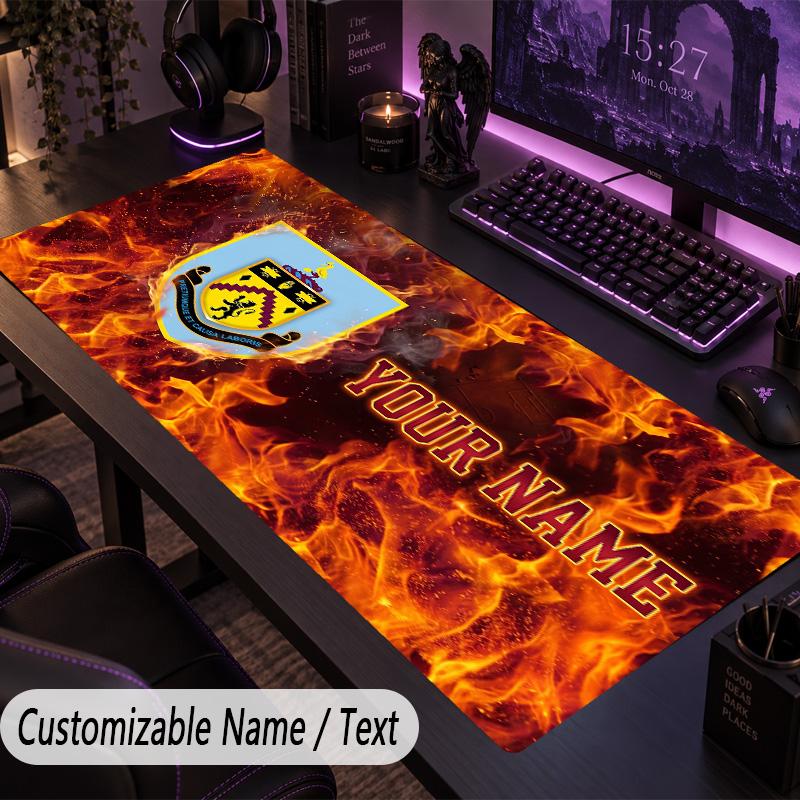 Custom Text Big Mousepad, Extended Desk Pad For Laptop Work GameBurnley Football