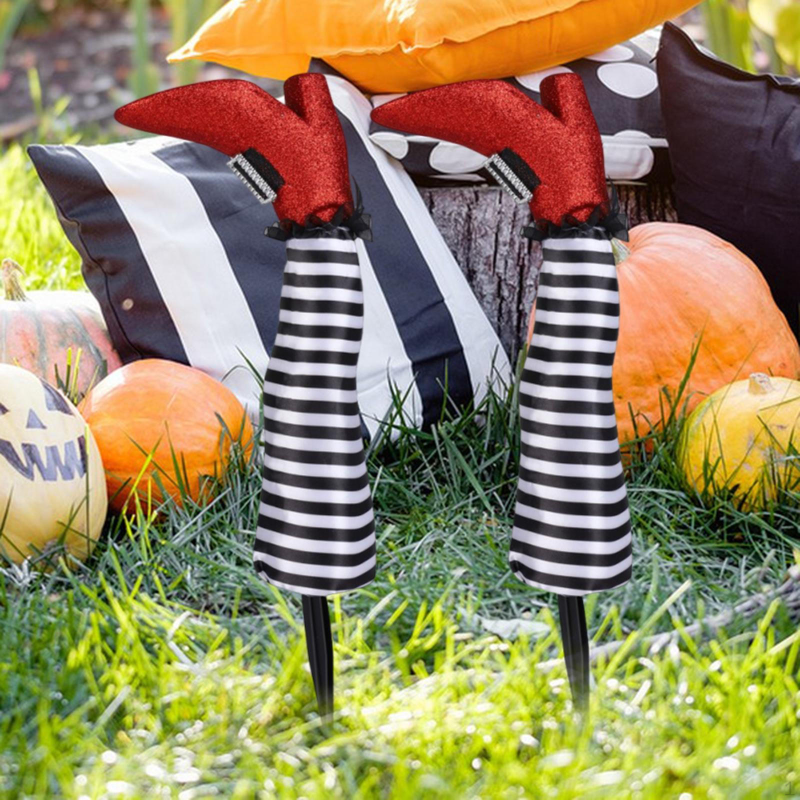 

Halloween Wicked Witch Legs Props with Ground Stake Home Outdoor Yard